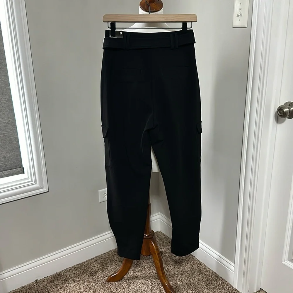 NWT - Express black cargo pants with cinched ankles. Size 6R - Picture 2 of 6